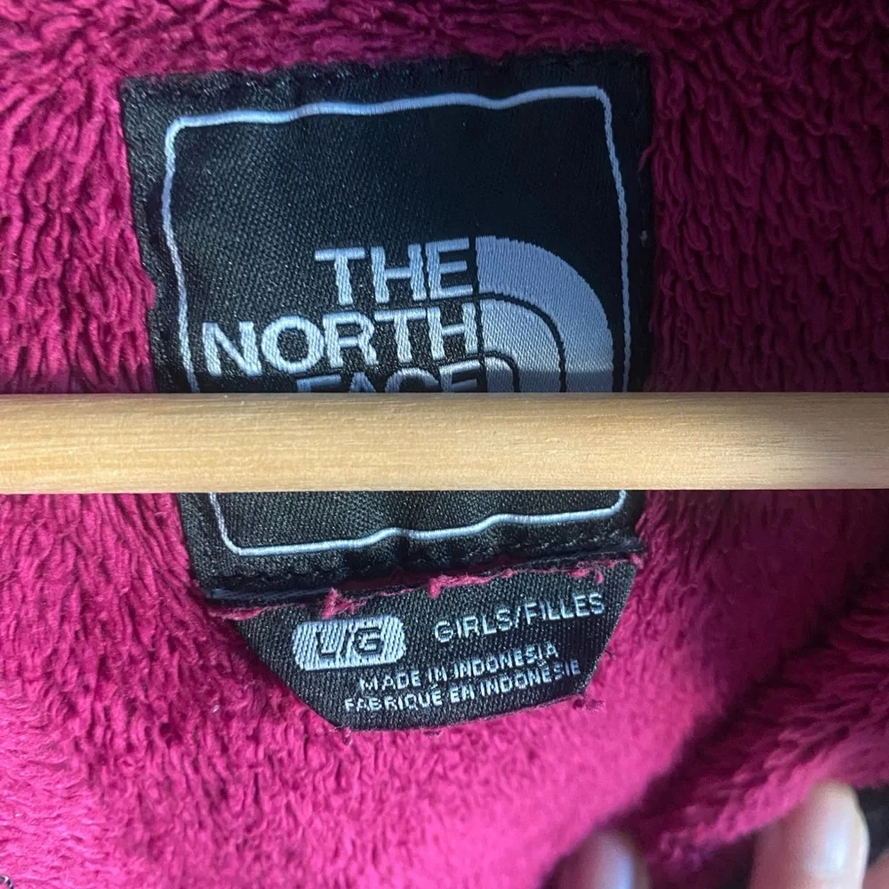 The North Face Girls L 14/16 Blue Magenta Fleece Hoodie Jacket Full‎ Zip Classic
